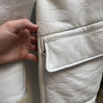 2007 Stone Island Hand Painted Shearling Jacket – Cream (M) | Medium, Multicoloured