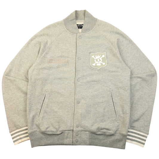 Vintage 2000s Stussy Varsity Button Up Jacket Size M | Medium, Grey