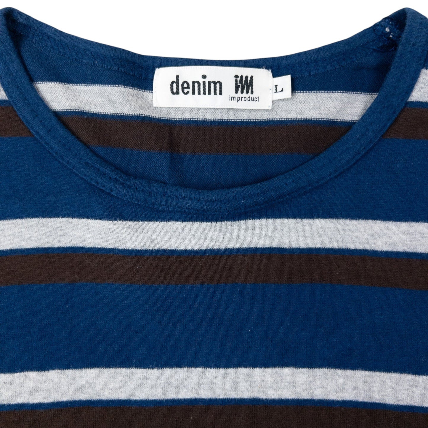 Vintage 90s Issey Miyake Striped Long Sleeve T Shirt Size M | Medium, Blue