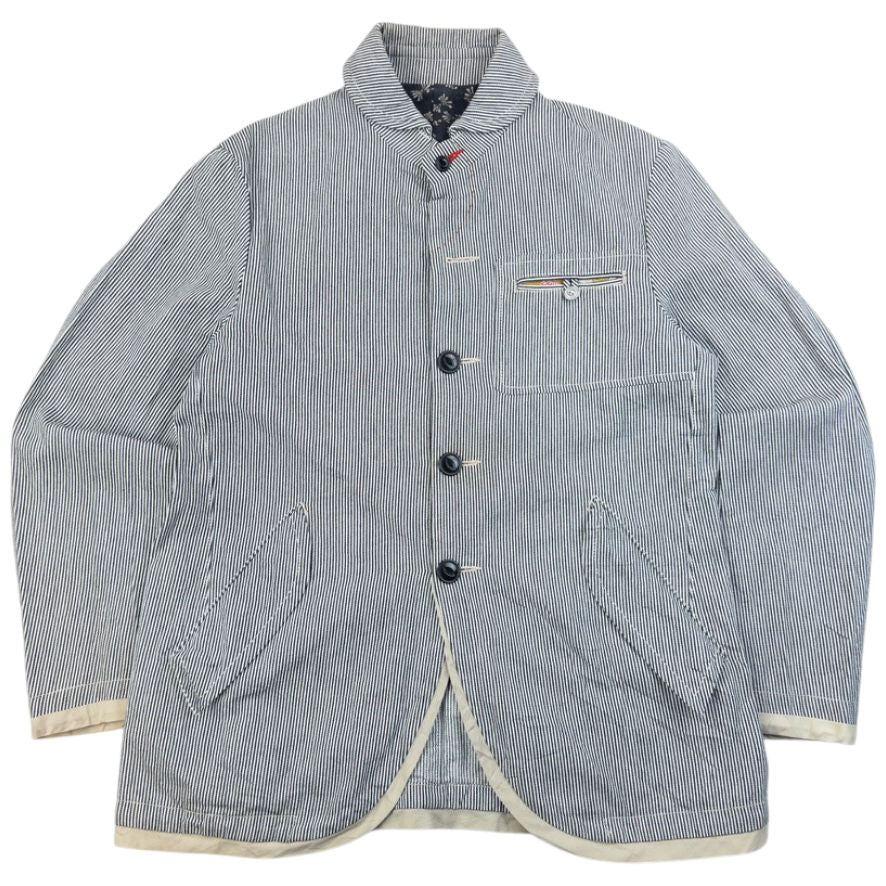 Vintage 2000s PPFM Striped Button Up Jacket Size M | Medium, Grey