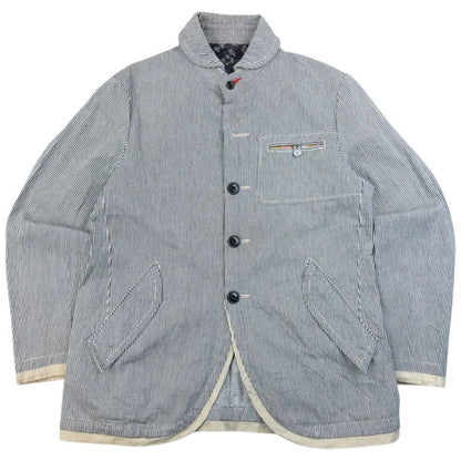 Vintage 2000s PPFM Striped Button Up Jacket Size M | Medium, Grey