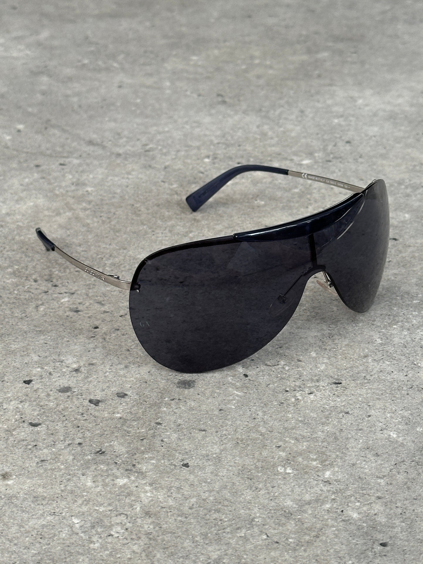 Giorgio Armani 2000s Oversized Shield Rimless Sunglasses