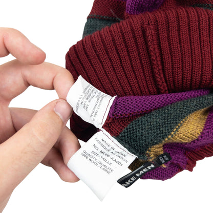 Vintage 2000s Issey Miyake MEN Striped Wool Beanie Hat | O/S, Multicolor