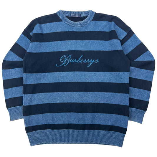 Vintage Burberry Blues Striped Jumper Size M