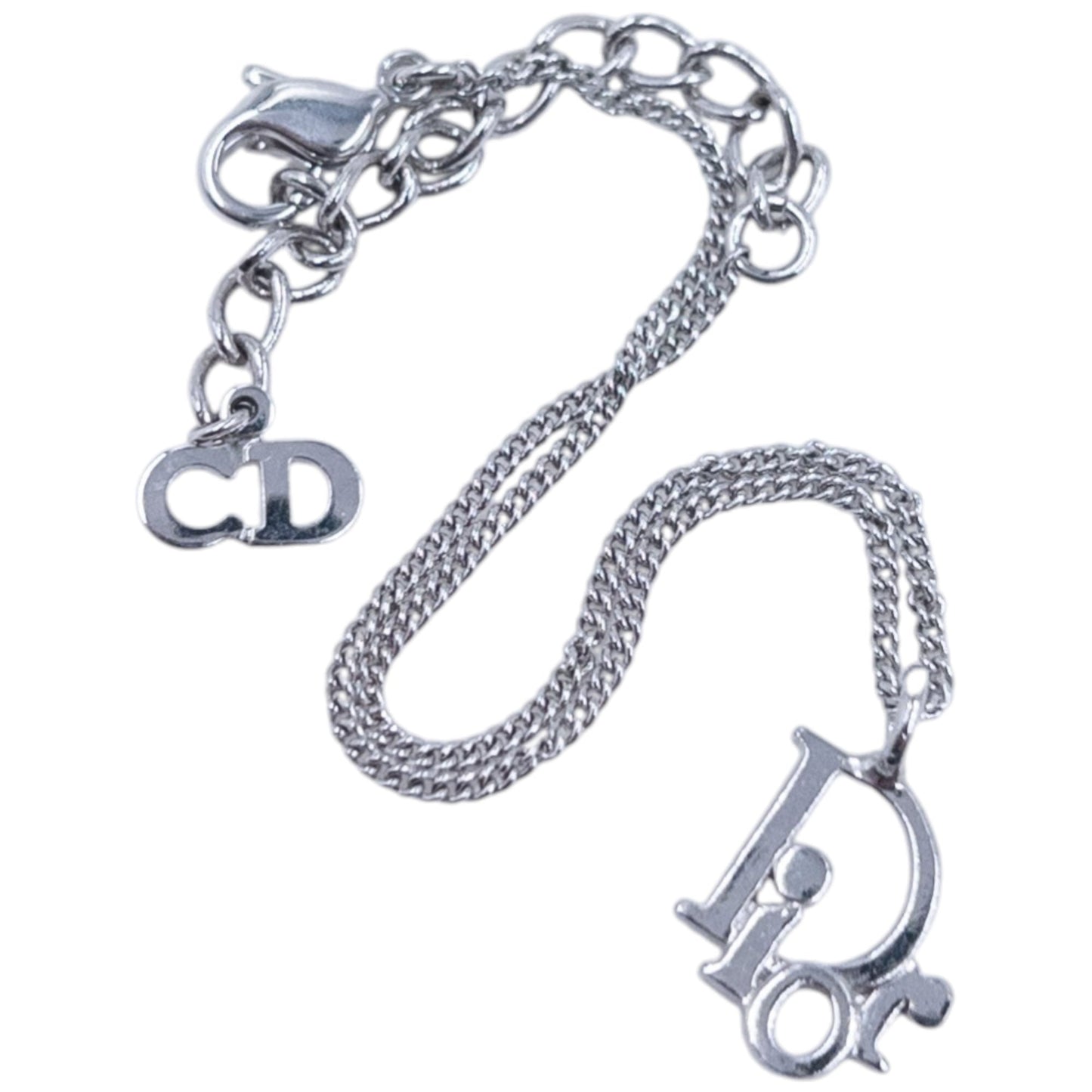 Vintage 2000s Dior Silver Logo Bracelet | O/S, Grey
