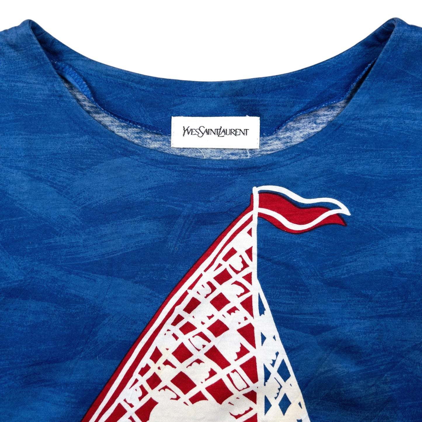 Vintage YSL Yves Saint Laurent Boat Graphic T Shirt Womens Size M