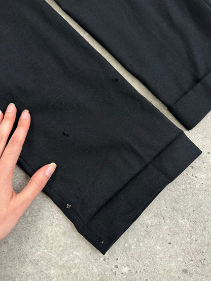 Japanese Vintage 2000s Pure Wool Straight Leg Trousers - W34