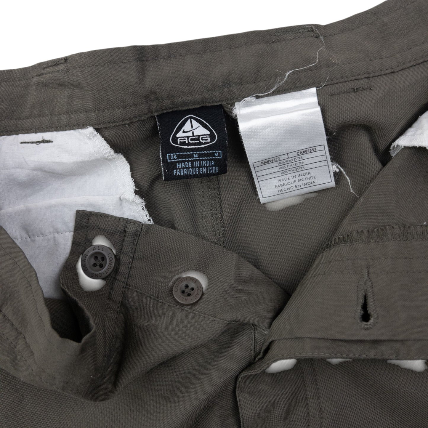 Vintage Nike ACG Lightweight Zip Off Trousers Size M