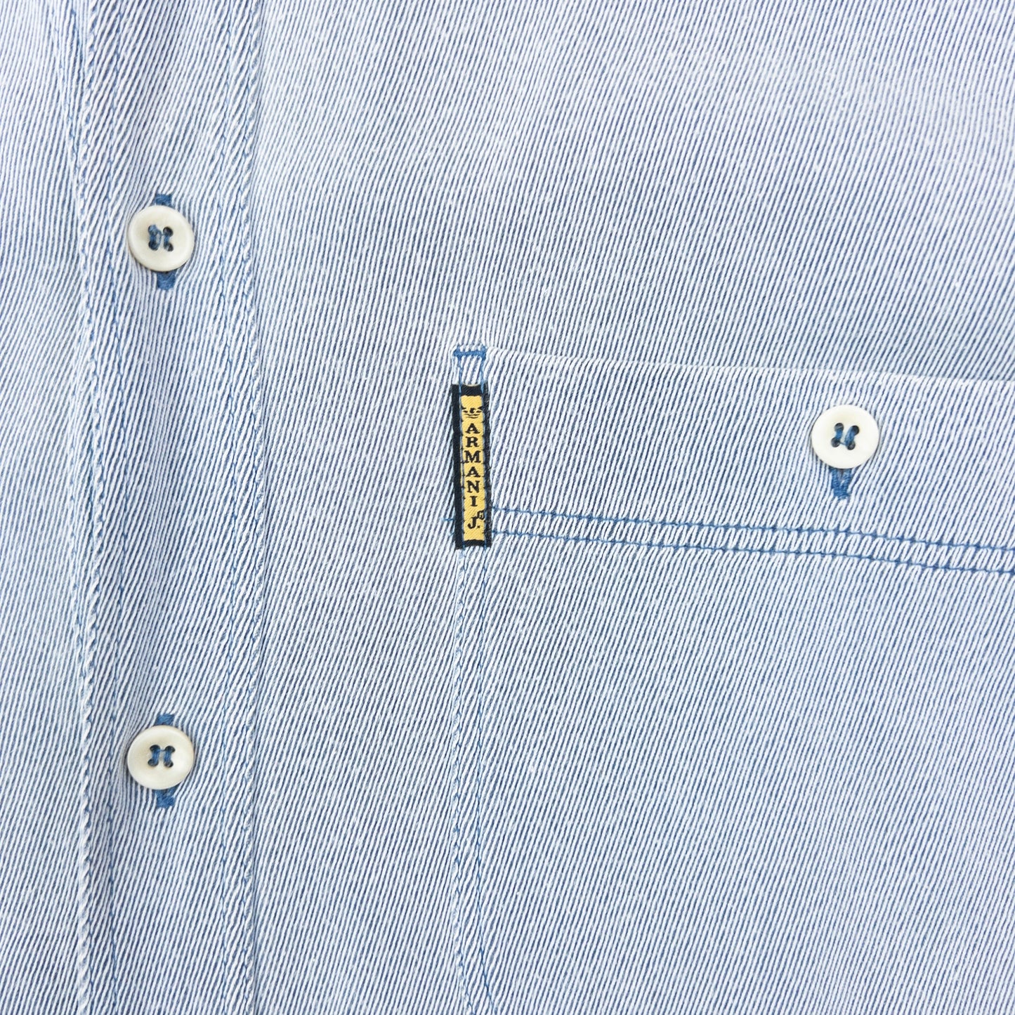 Vintage 90s Armani Jeans Long Sleeve Button Up Shirt Size L | Large, Blue
