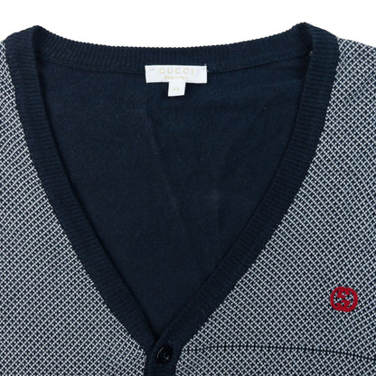 Vintage 2000s Gucci Pattern Cardigan Womens Size M | Medium, Navy