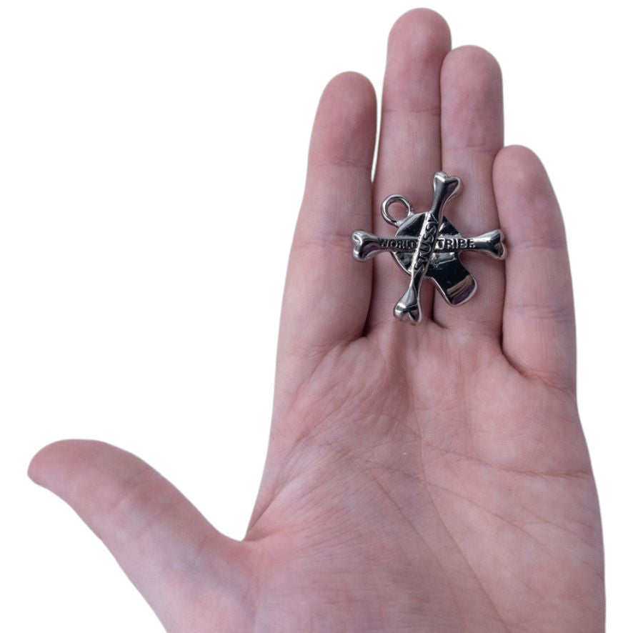 Vintage Stussy World Tribe Skull & Crossbones Jewellery Charm