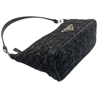 Vintage 2000s Prada Polka Dot Baguette Shoulder Bag | O/S, Black