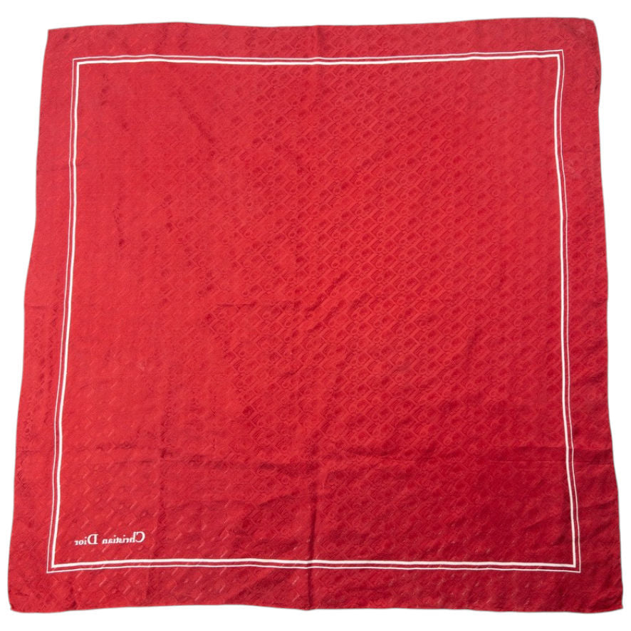 Vintage Dior Monogram Silk Scarf | O/S, Red