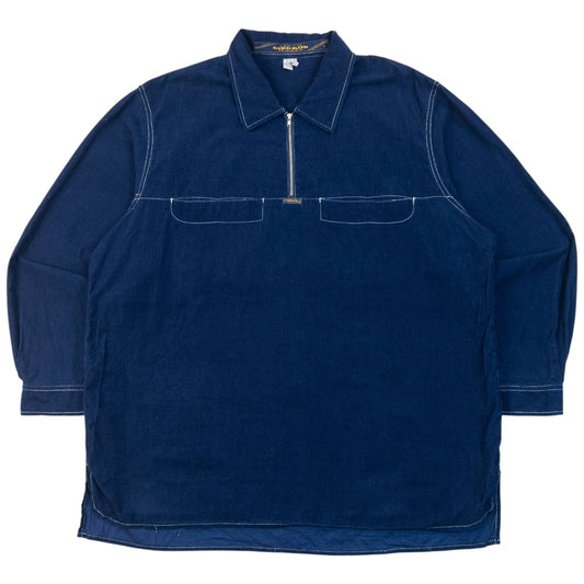 Vintage 90s Marithe + Francois Girbaud Q Zip Corduroy Shirt Size L | Large, Navy