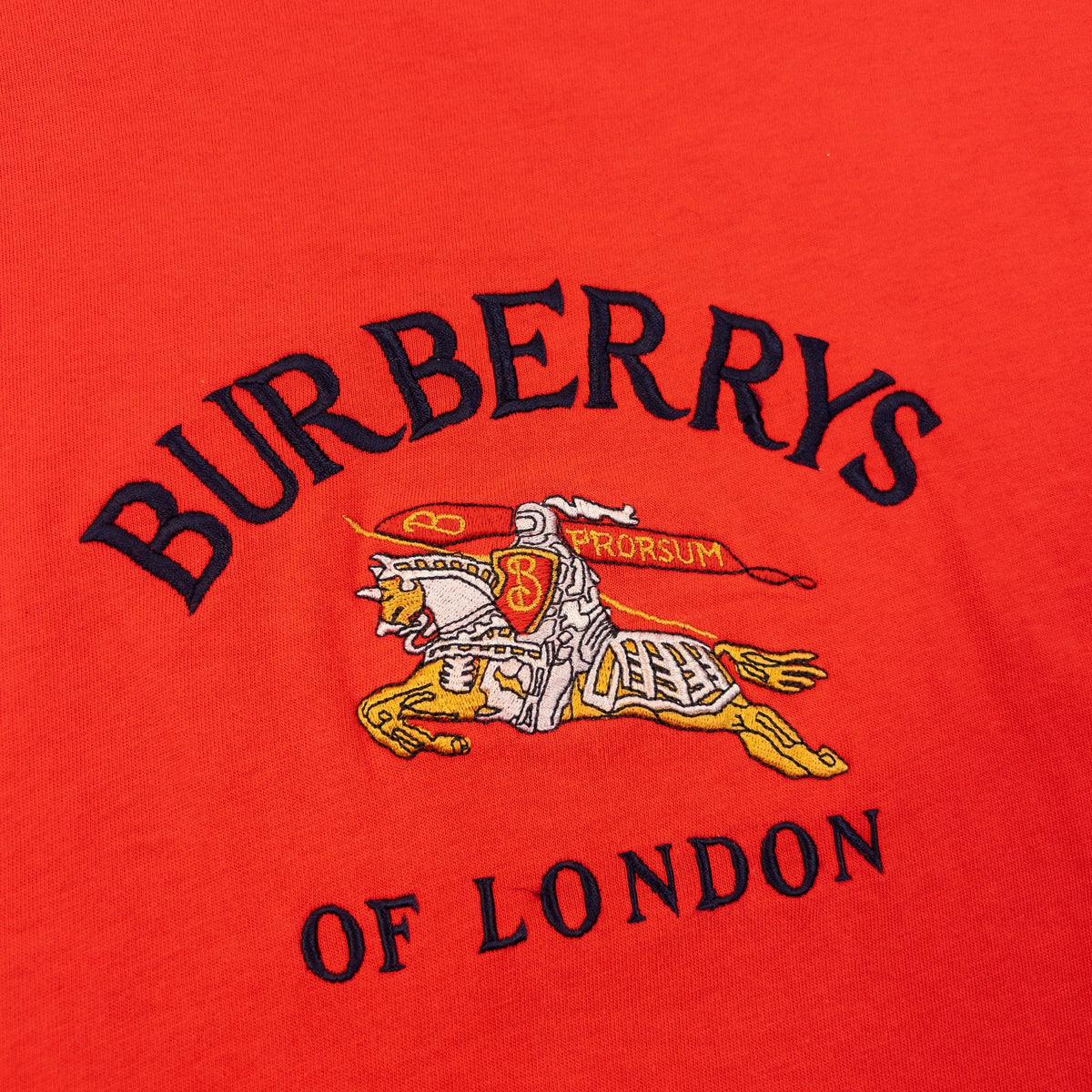 Vintage 90s Burberry Embroidered T Shirt Size M | Medium, Red