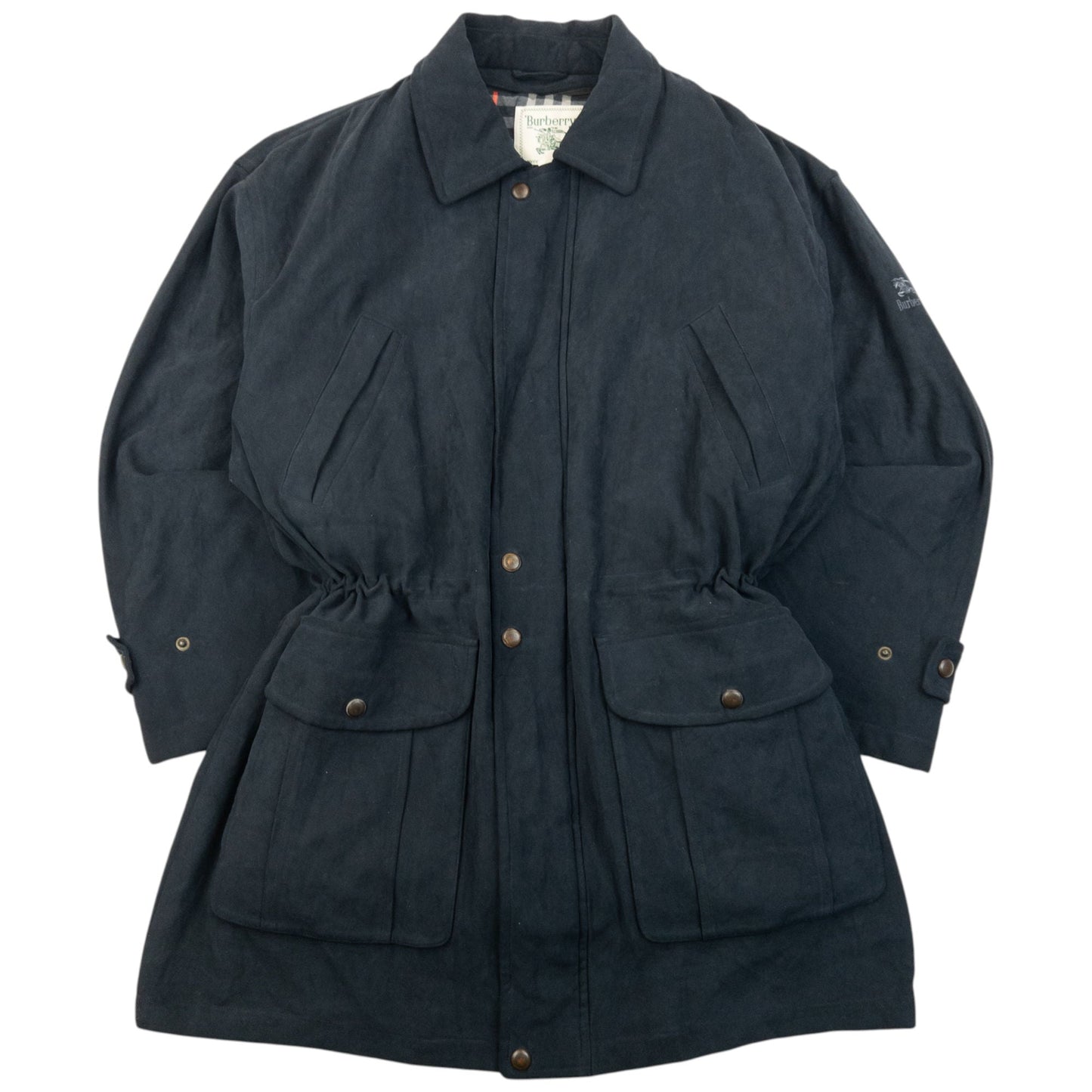 Vintage 90s Burberry Nova Check Lined Jacket Size L | Large, Navy