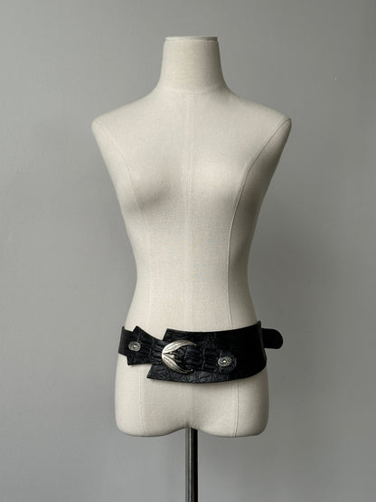 Vintage 1990s Leather Chunky Belt - W30-34