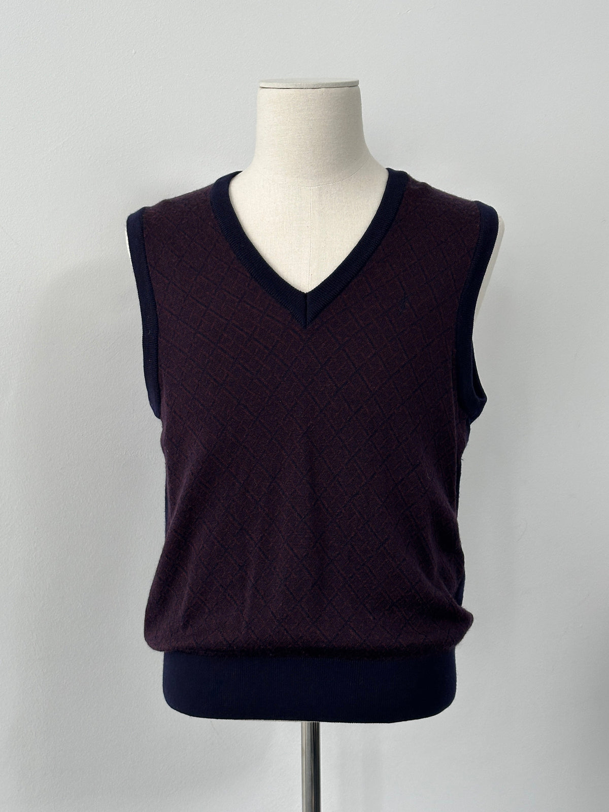 Yves Saint Laurent 1990s Wool Sleeveless V Neck Jumper - M