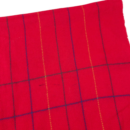 Vintage 2000s Issey Miyake Checkered Wool Tassel Scarf | O/S, Red