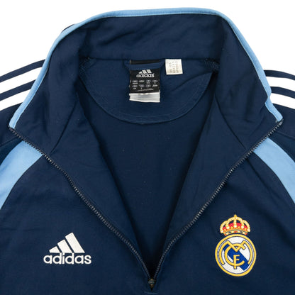 Vintage 2000s Adidas Real Madrid Q Zip Track Jacket Size M | Medium, Navy
