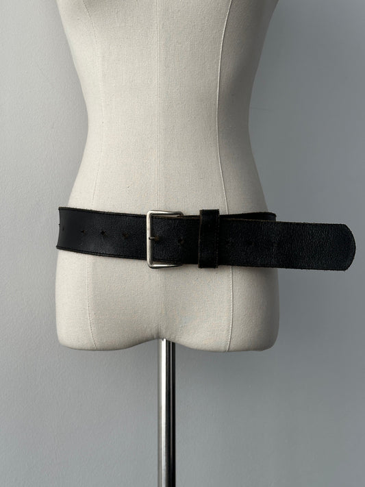 Vintage 1990s Thick Leather Belt - W32-42