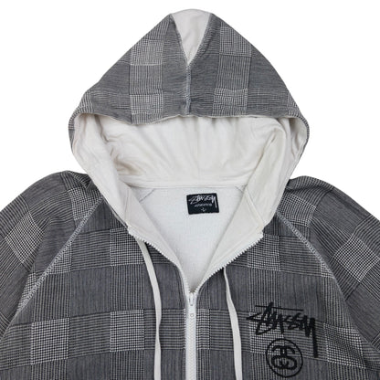 Vintage Stussy Checkered Zip Up Hoodie Size L