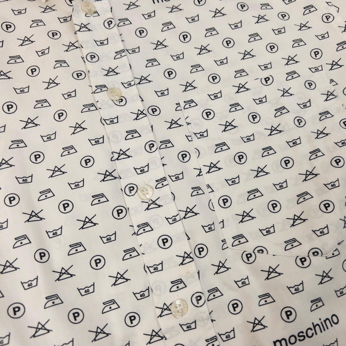 Vintage Moschino Jeans Monogram Washing Icons Shirt Size M