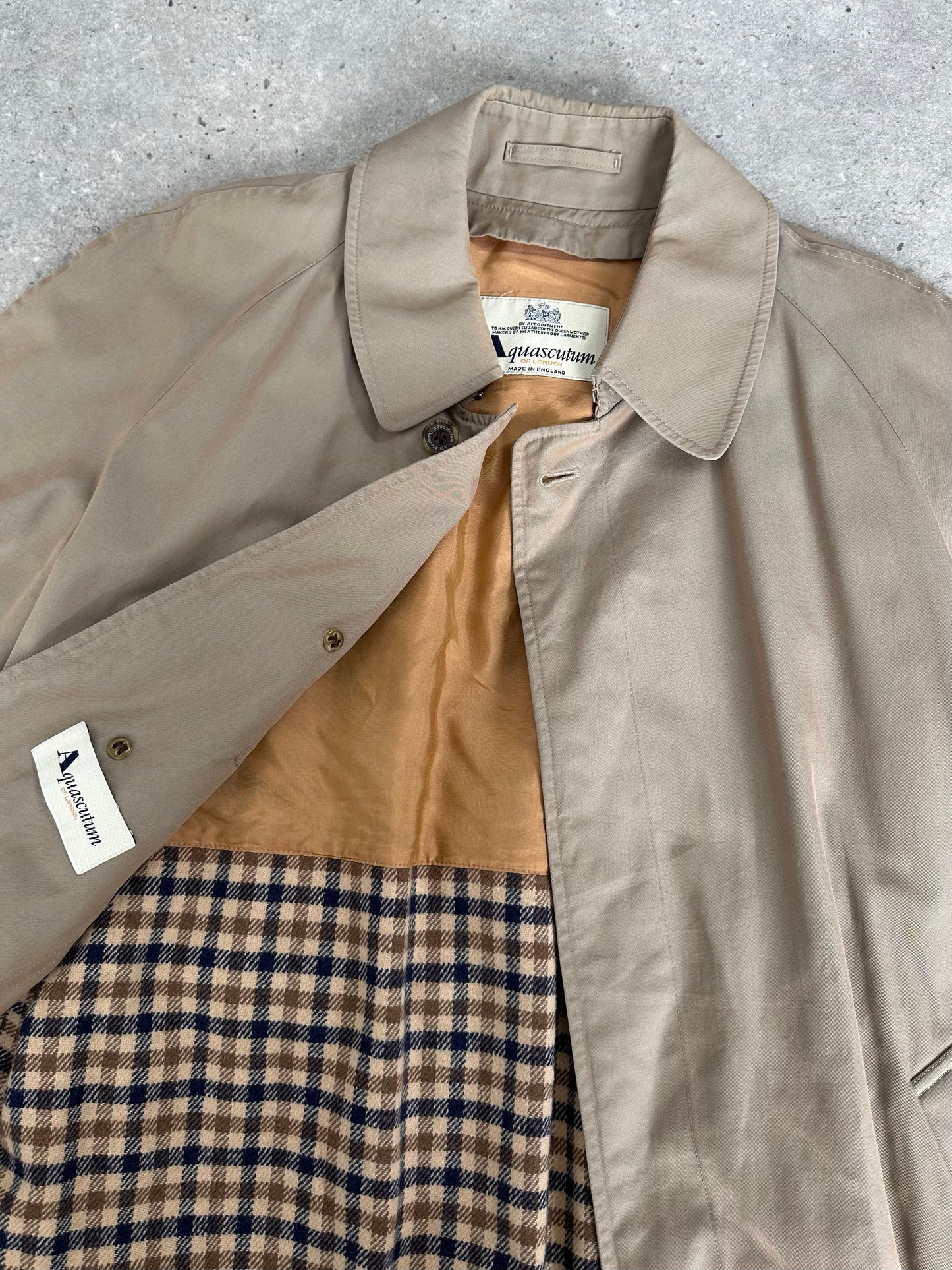 Aquascutum 1990s Pure Cotton Belted Trench Coat - S
