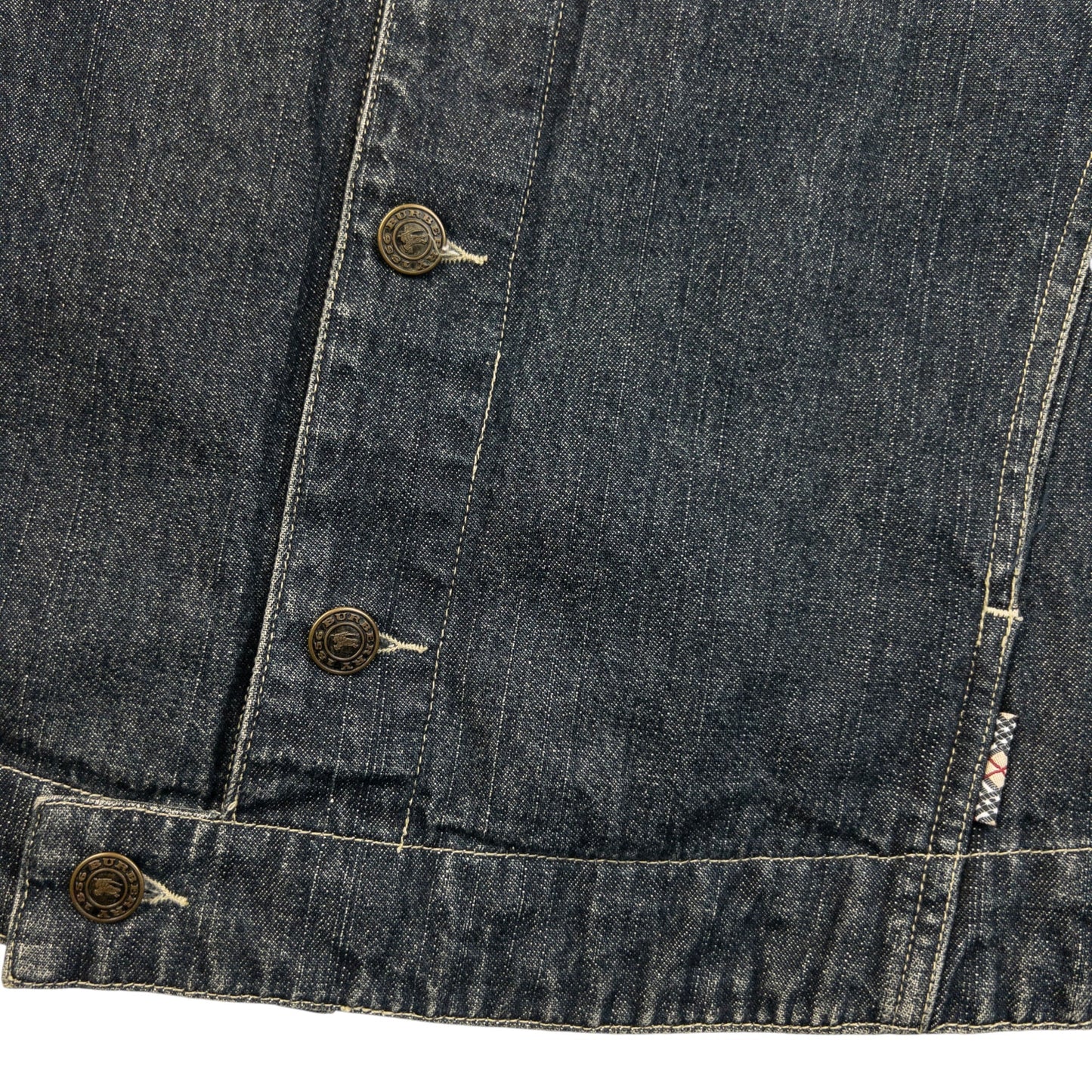 Vintage 2000s Burberry Button Up Denim Jacket Womens Size S | Small, Blue