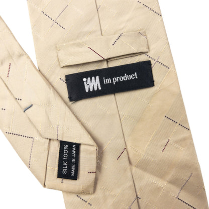 Vintage Issey Miyake Pattern Silk Tie | O/S, Beige