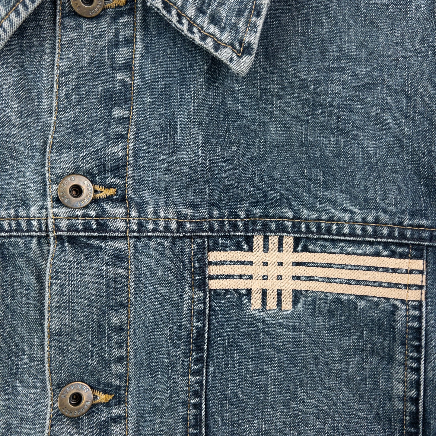 Vintage 2000s Burberry Button Up Denim Jacket Size S | Small, Multicoloured