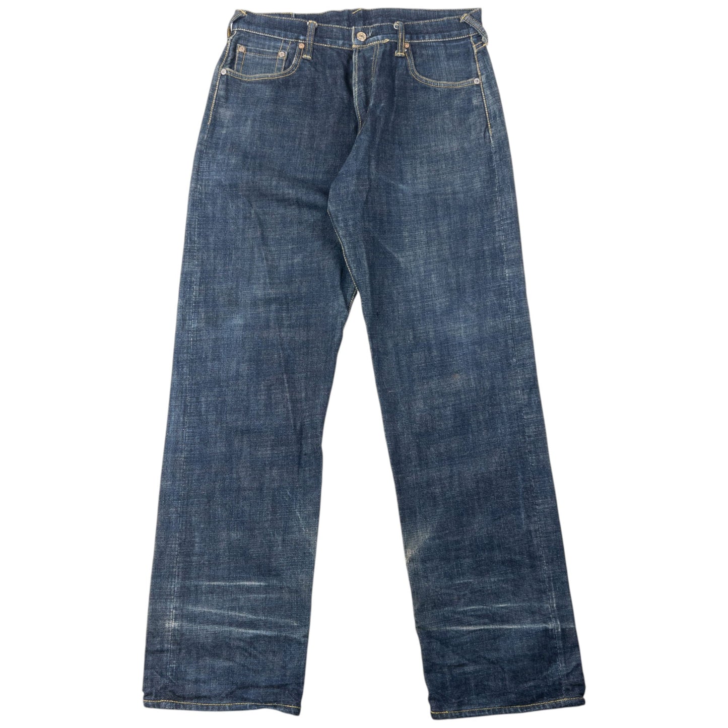 Vintage 2000s Evisu Painted Daicock Japanese Denim Jeans Size W32 | W32, Multicoloured