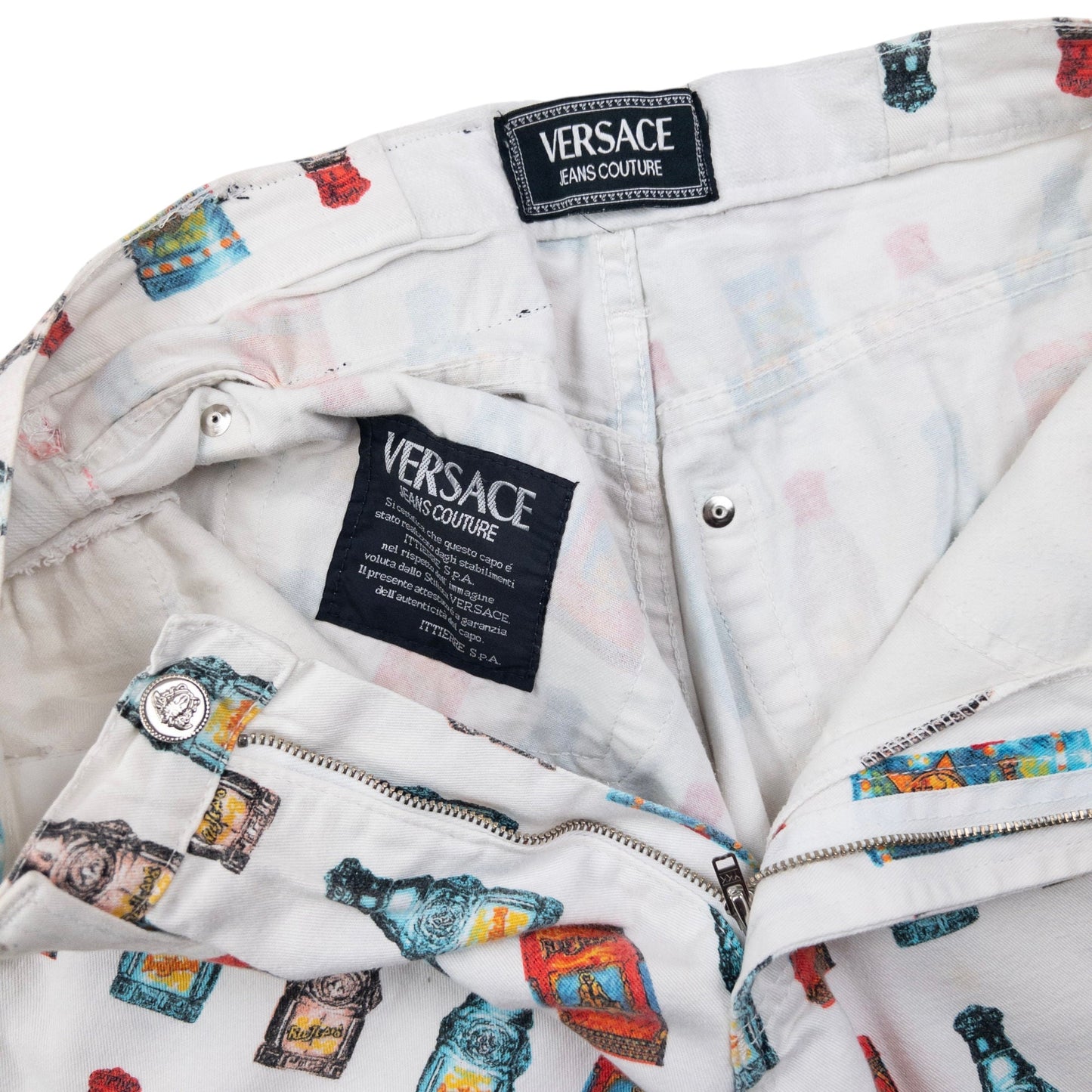 Vintage 90s Versace Jeans Couture Perfume Bottle Trousers Size W31