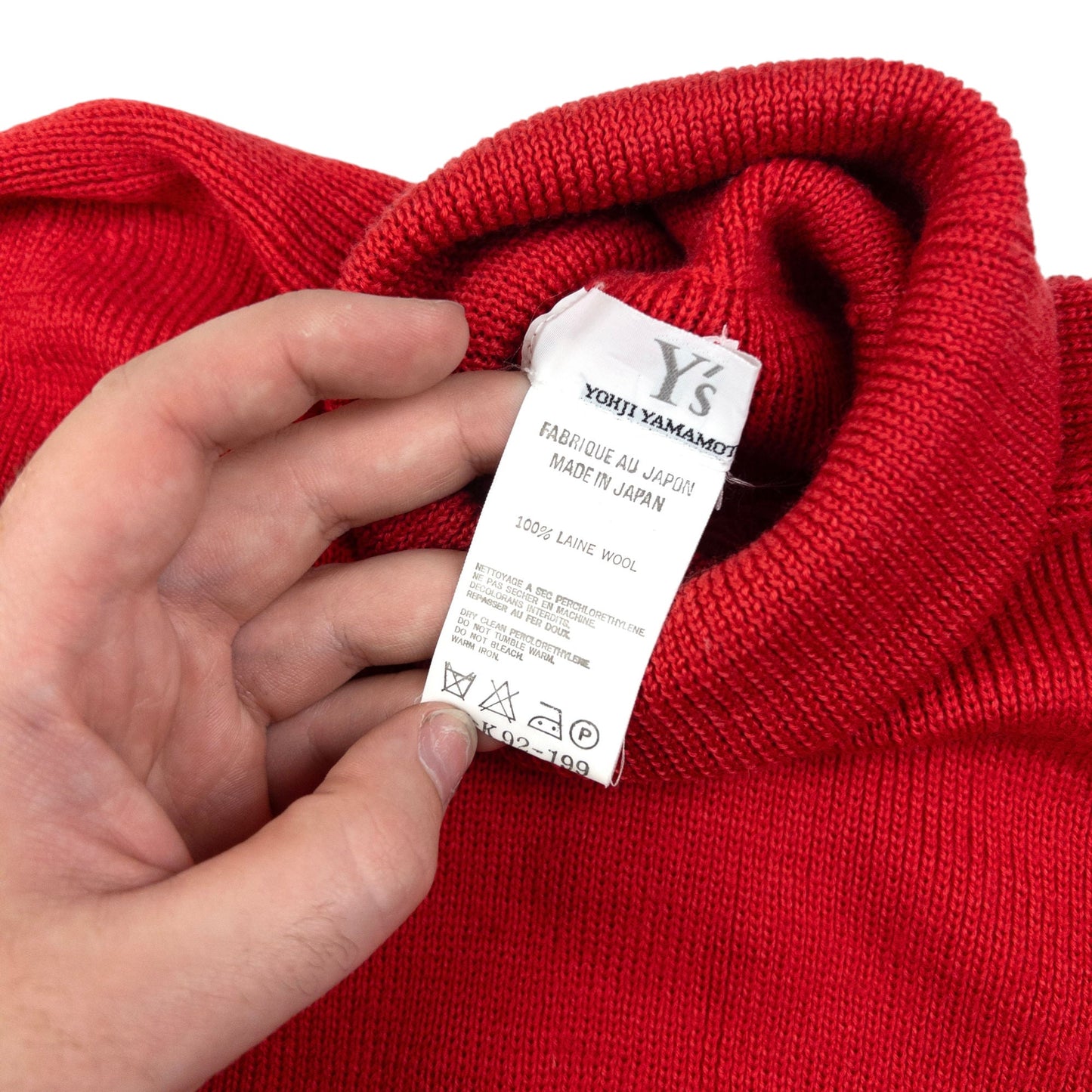 Vintage Yohji Yamamoto Knitted Wool Turtleneck Jumper Womens Size M