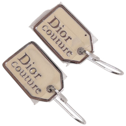 Vintage 2000s Dior By John Galliano Tag Earrings | O/S, Cream
