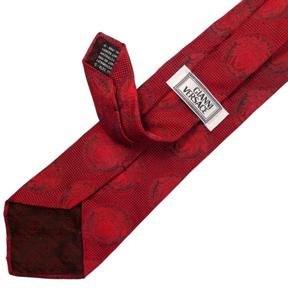 Vintage 90s Gianni Versace Monogram Medusa Silk Tie | O/S, Red