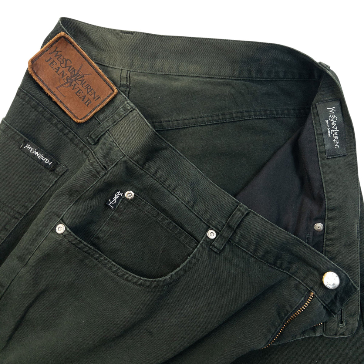 Vintage 2000s YSL Yves Saint Laurent Trousers Size W36 | W36, Green