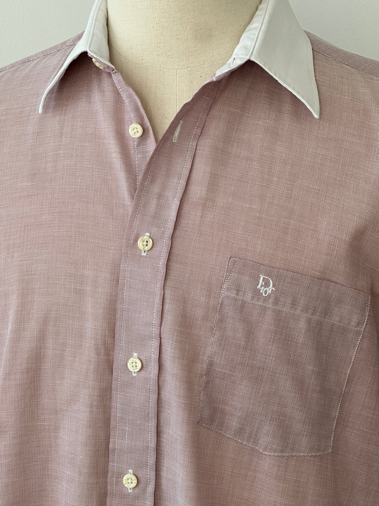 Christian Dior Chemises 1990s Contrast Collar Cotton Shirt - S