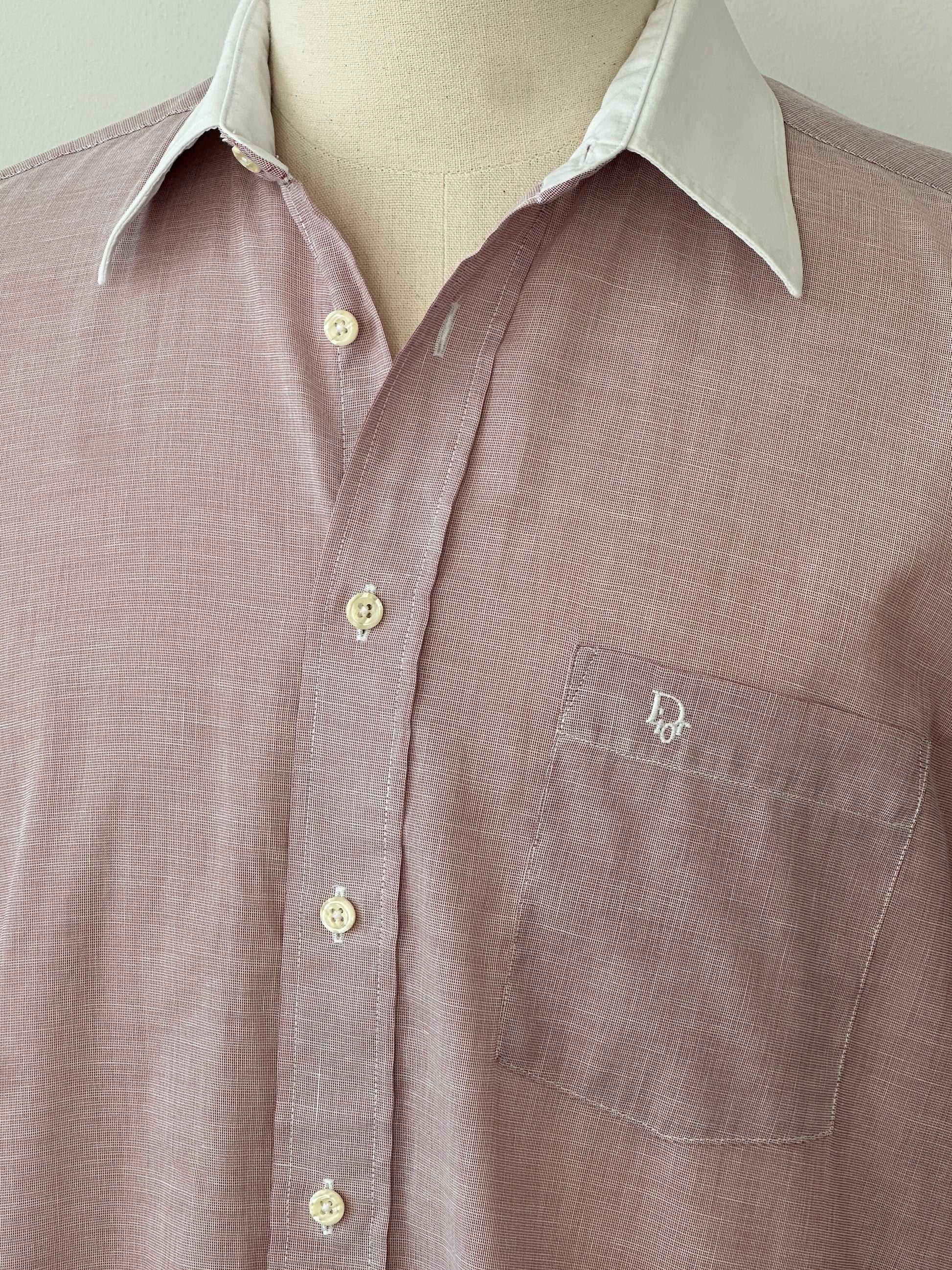 Christian Dior Chemises 1990s Contrast Collar Cotton Shirt - S