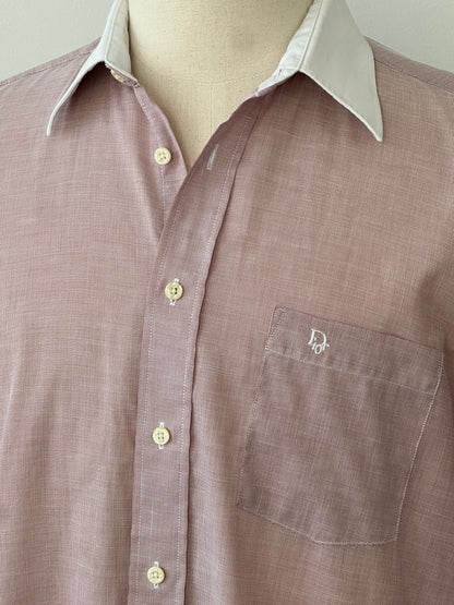 Christian Dior Chemises 1990s Contrast Collar Cotton Shirt - S
