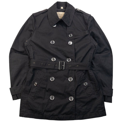 Vintage Burberry Brit Belt Waist Trench Jacket Womens Size M | Medium, Black