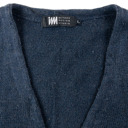 Vintage 2000s Issey Miyake Button Up Knit Sweater Vest Size S | Small, Navy