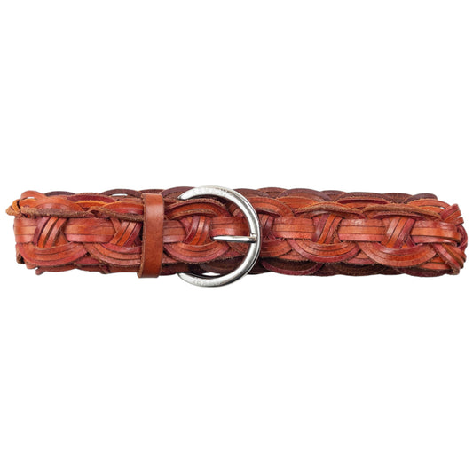 Vintage 2000s Armani Jeans Braided Leather Belt Size XL | XL, Red