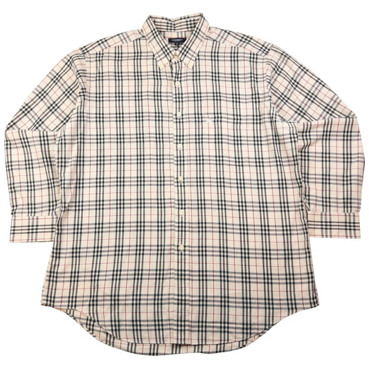 Vintage Burberry Nova Check Long Sleeve Button Up Shirt Size XL