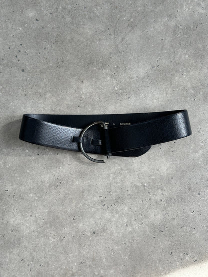 Vintage 1990s Leather Chunky D Ring Belt - W35-38