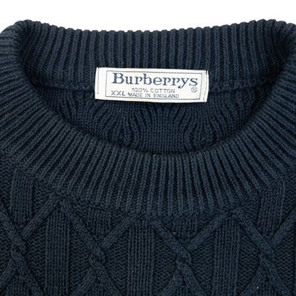 Vintage 90s Burberry Embroidered Knit Jumper Size XL | XL, Navy