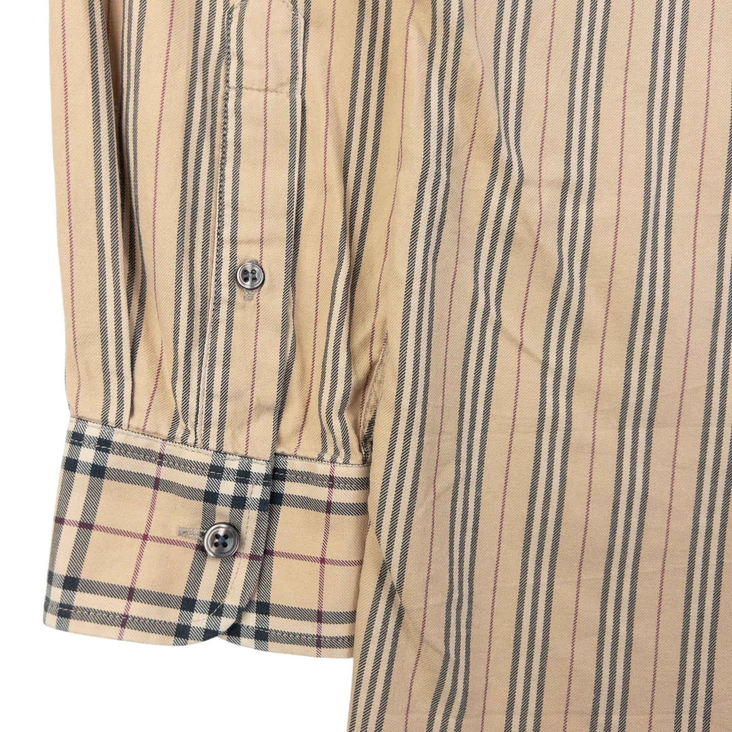 Vintage 2000s Burberry Nova Check Stripe Long Sleeve Button Up Shirt Size M | Medium, Multicoloured
