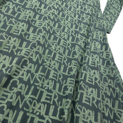 Vintage 2000s Jean Paul Gaultier Mesh Monogram Long Sleeve Dress Womens Size S | Small, Green