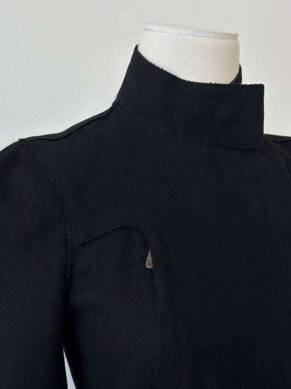 Armani Exchange 2000s Wool Funnel Neck Fitted Coat - XS