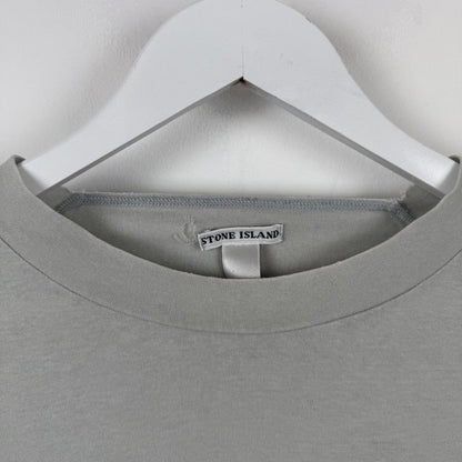 Early 00's Stone Island Burn Through Compass Logo T-Shirt Grey (M) | Medium, Grey